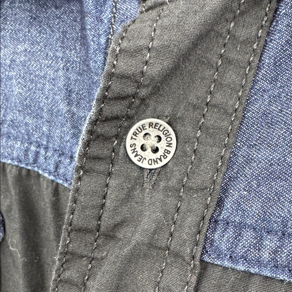True Religion denim/black button down shirt-size 3XL